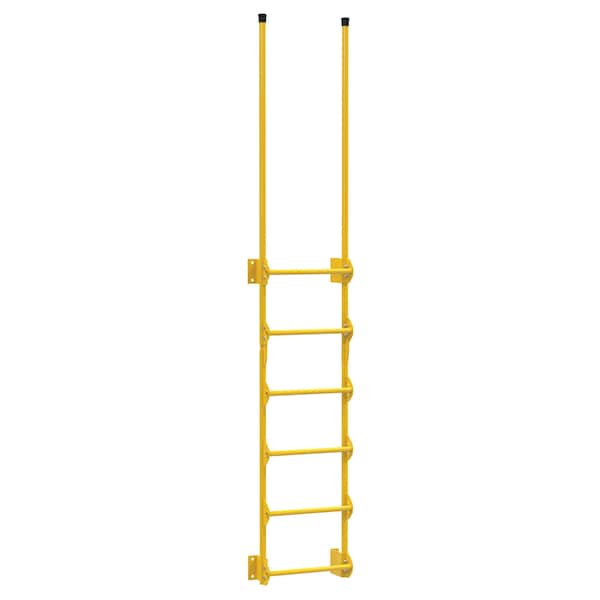 113-1/2" Overall H, Dock Ladder, Walk-Through Style, 6 Step, Steel, 6 Steps, 300 lb. Load Capacity